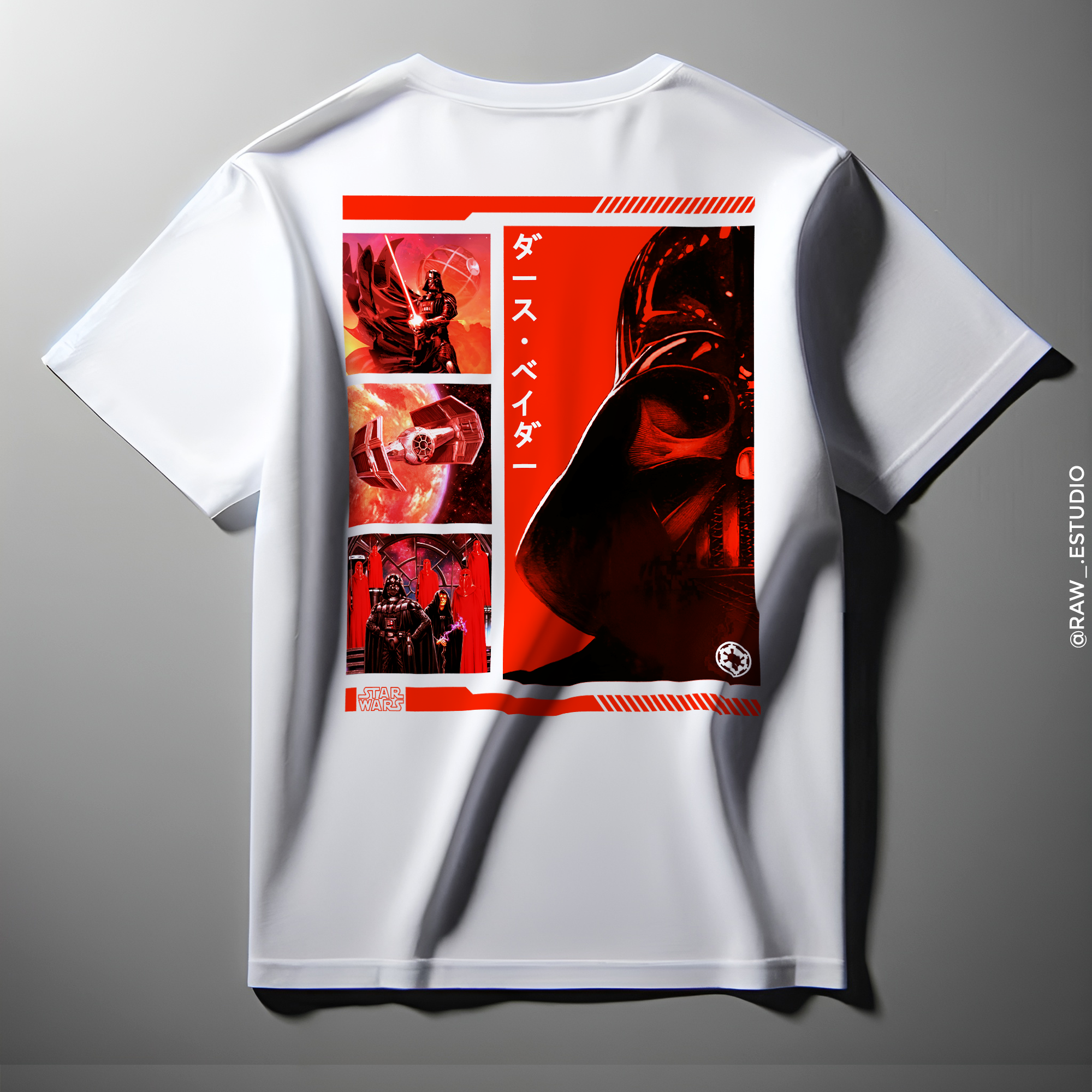 Polera blanca Darth Vader Collage – Star Wars