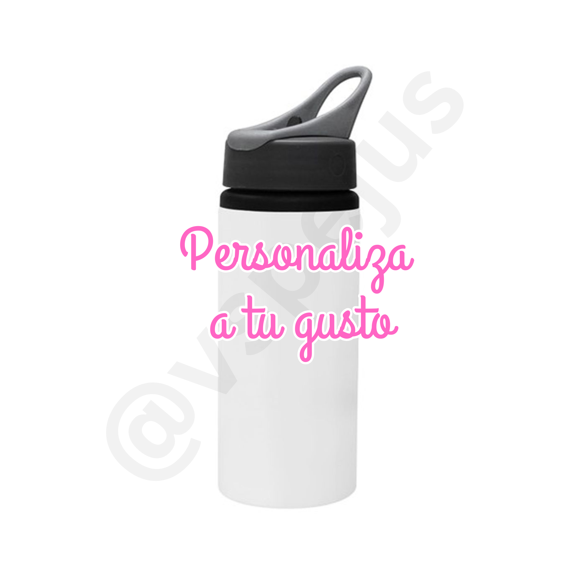 Botella de 600ml con Bombilla Retráctil
