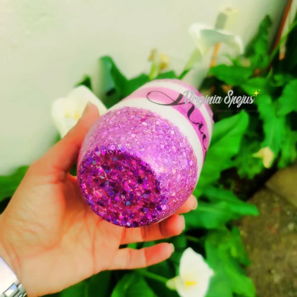 Vaso - Estilo Mate Personalizado con Resina y Glitter - Imagen 3