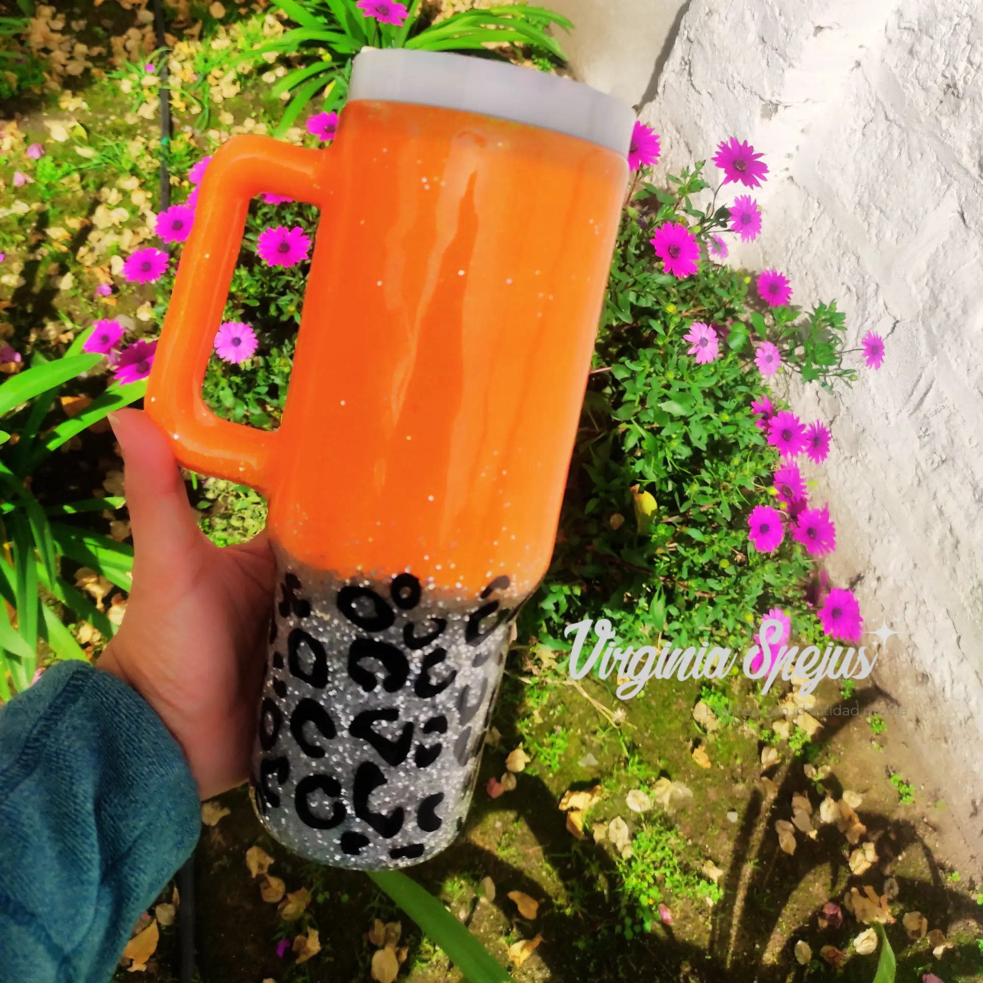 Vaso Tipo Stanley personalizado / Estampado de Leopardo