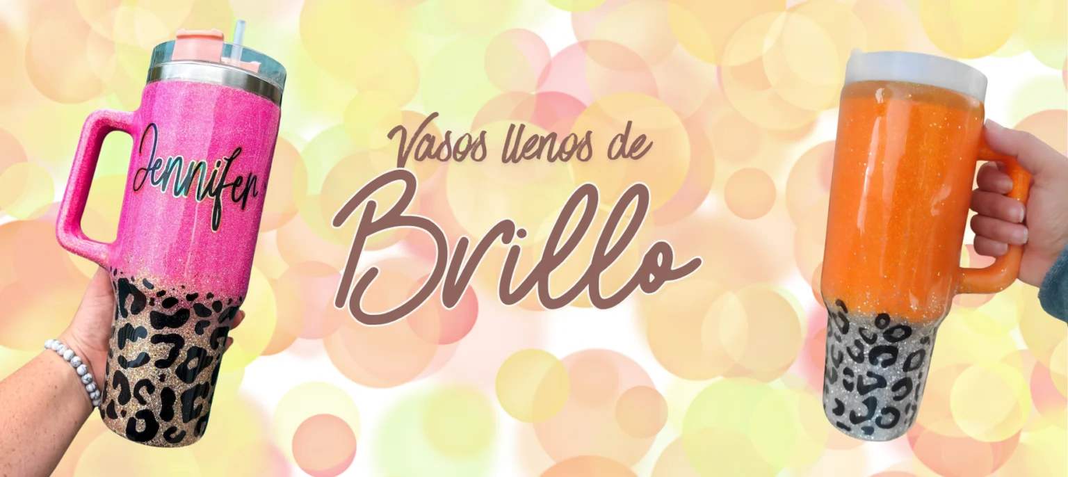 Vasos térmicos personalizados con glitter y resina