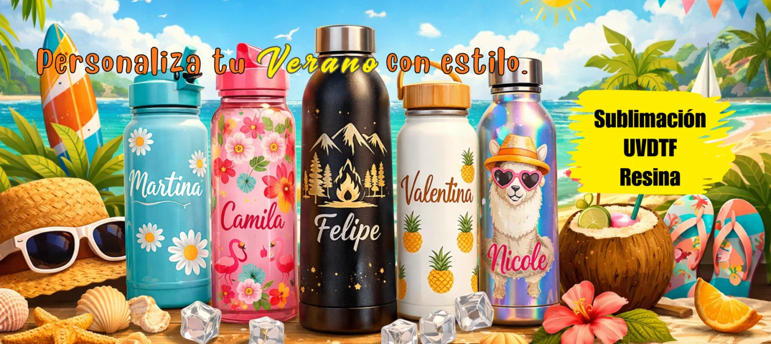 Botellas personalizadas con nombre para el verano